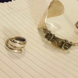 Women's sterling silver spoon bracelet and ring size 7
